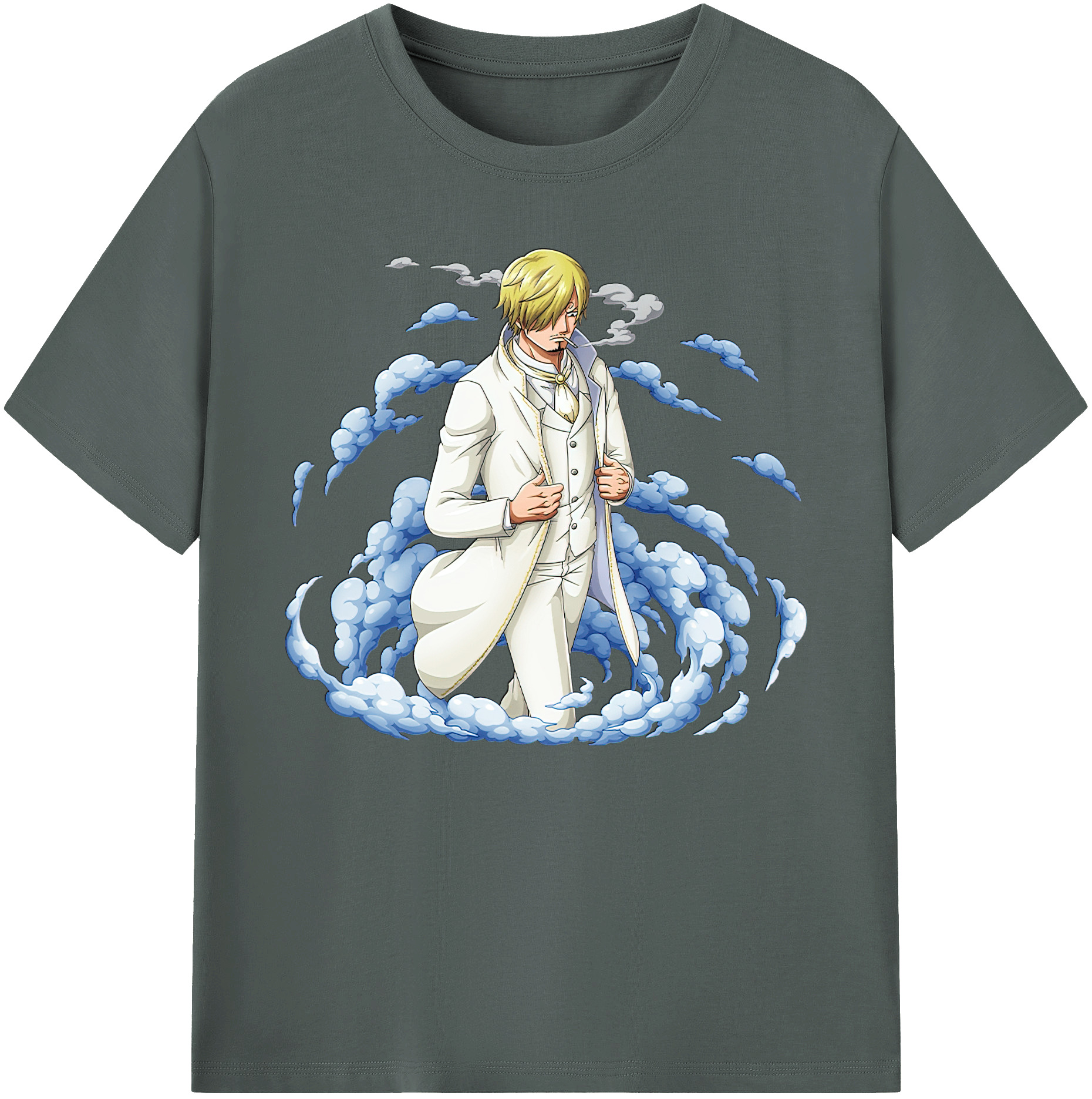 （画像用） ワンピース サンジ ONE PIECE Sanji 綿100％ メンズ半袖Tシャツ｜肌触りやわらか＆通気性